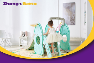 Home Stay New Design Best Quality Modest Style Pastel & Plastic Children Slide with Hoop Outdoor Playground Equipment Own Use