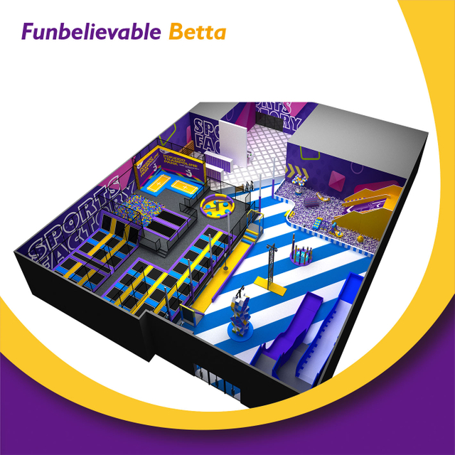 Bettaplay الطراز الكوني 1000 متر مربع ترامبولين بارك مع Dyr Ski Slpoe للأطفال للبيع