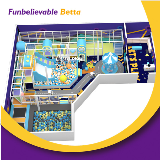 Bettaplay Parque comercial cubierto Zona de salto gratuita Cancha para ni&ntilde;os Parque de trampolines para ni&ntilde;os con juegos de escalada