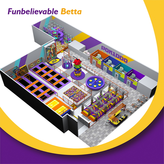 Bettaplay 868 SQM &Aacute;rea de juegos interior Azul Naranja Color activo Pared de escalada Parque infantil Tobog&aacute;n para ni&ntilde;os Equipo de escalada de arte combinado