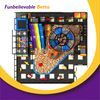 Parque de atracciones interior Bettaplay de 255 m&sup2; con dise&ntilde;o de estructura de marco de doble capa, gran piscina de bolas trepadora para un juego seguro