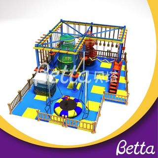 Bettaplay Kindergarten children play rope course with trampoline