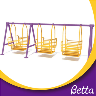 Outdoor three swings playground children chair equipment set