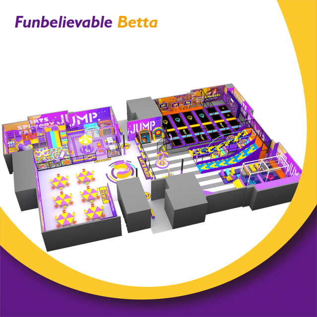 Bettaplay gran equipo de entretenimiento interior de 760 m2 Centro de juegos &Aacute;rea de juegos para ni&ntilde;os Parque tem&aacute;tico Trampol&iacute;n &Aacute;rea de juegos interior comercial para la familia