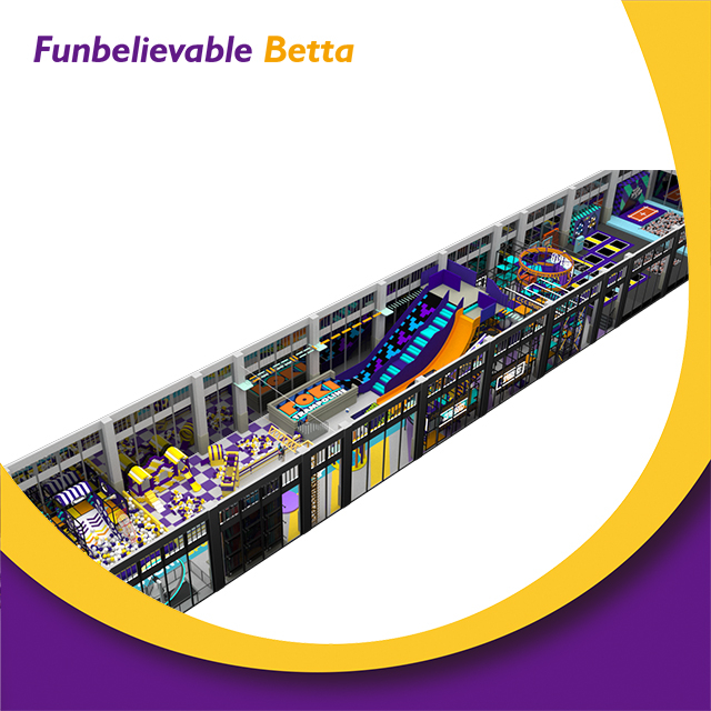 Магазин франшизы Bettaplay, 1200 кв.м., крытая веселая большая горка, батутный парк, игровая площадка