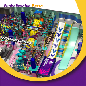 Bettaplay 300㎡ Nuevo dise&ntilde;o Patio interior Equipo de &aacute;rea de juego &Aacute;rea de juegos interior con tobog&aacute;n grande para ni&ntilde;os