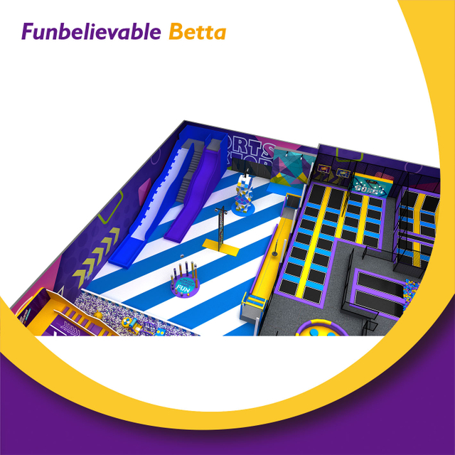 Bettaplay الطراز الكوني 1000 متر مربع ترامبولين بارك مع Dyr Ski Slpoe للأطفال للبيع