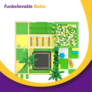 Bettaplay نمط الغابة للأطفال والأطفال الصغار Naughty Castle Green ملعب معدات داخلية ملعب لعب ناعم للبيع