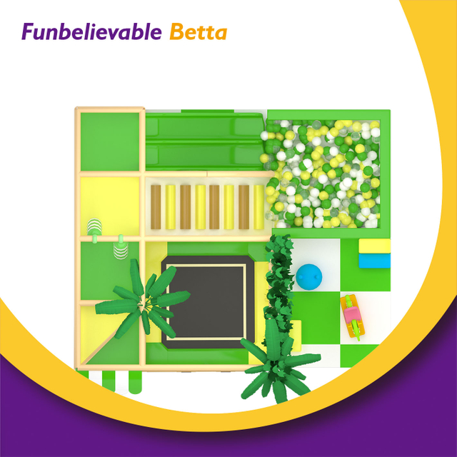 Bettaplay نمط الغابة للأطفال والأطفال الصغار Naughty Castle Green ملعب معدات داخلية ملعب لعب ناعم للبيع