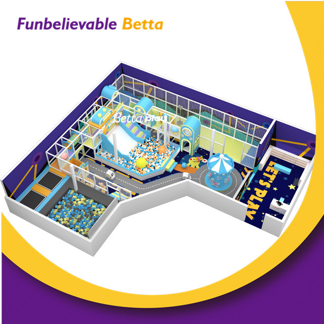 Bettaplay Parque comercial cubierto Zona de salto gratuita Cancha para ni&ntilde;os Parque de trampolines para ni&ntilde;os con juegos de escalada