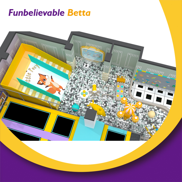 Bettaplay 570m² Piscina de bolas con tobog&aacute;n grande Estilo de animales de dibujos animados Parque de atracciones interior Equipo interior