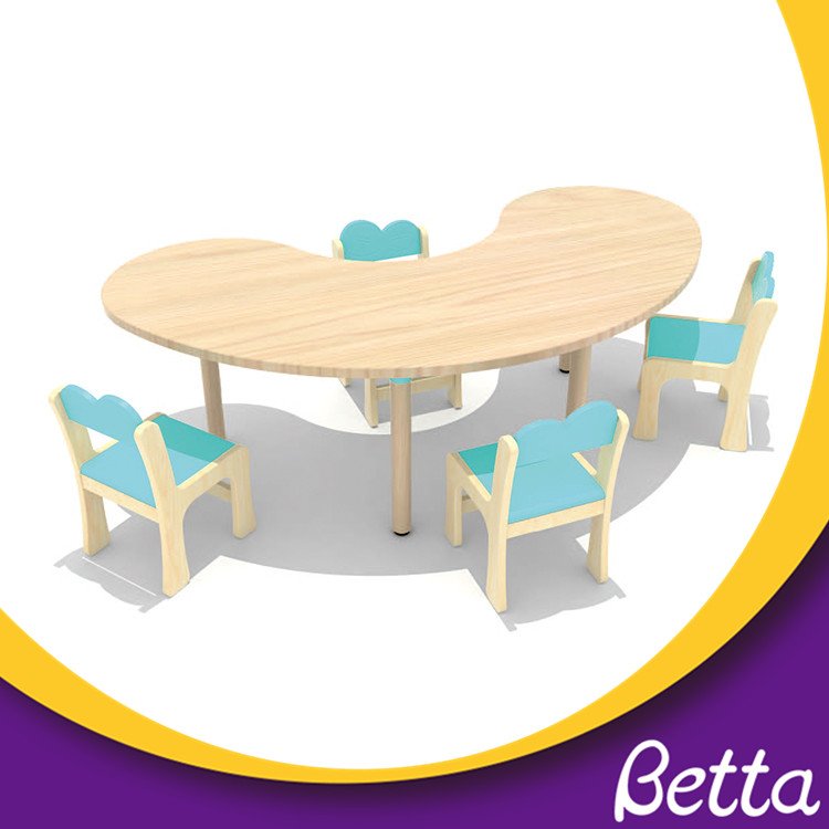 Colorful kindergarten classroom furniture wooden dining table set