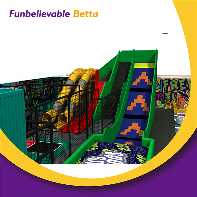 Bettaplay Parque de trampol&iacute;n de juego interior personalizable con castillo para ni&ntilde;os de 650 metros cuadrados con tobog&aacute;n grande 