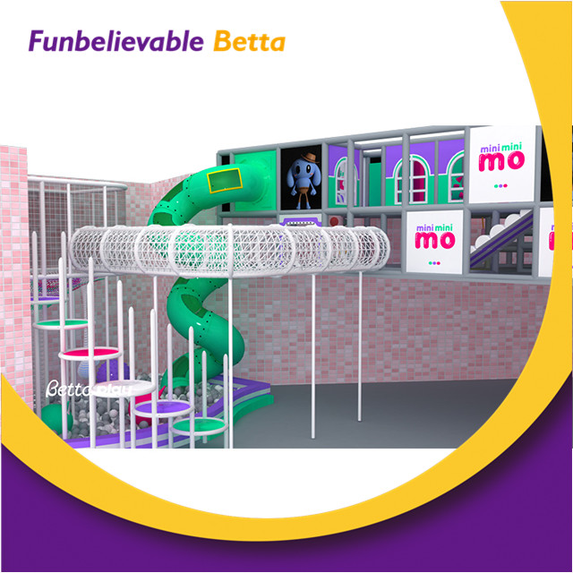 Bettaplay New Design 40sqm Sweet Style Indoor And Outdoor Commercial Pink Soft Play Equipment Kids Indoor Playground for Children