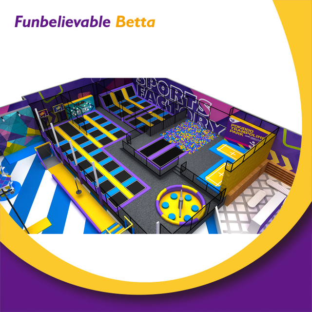 Parque de trampolines Bettaplay cosmic style de 1000 metros cuadrados con plataforma de esqu&iacute; Dyr para ni&ntilde;os a la venta