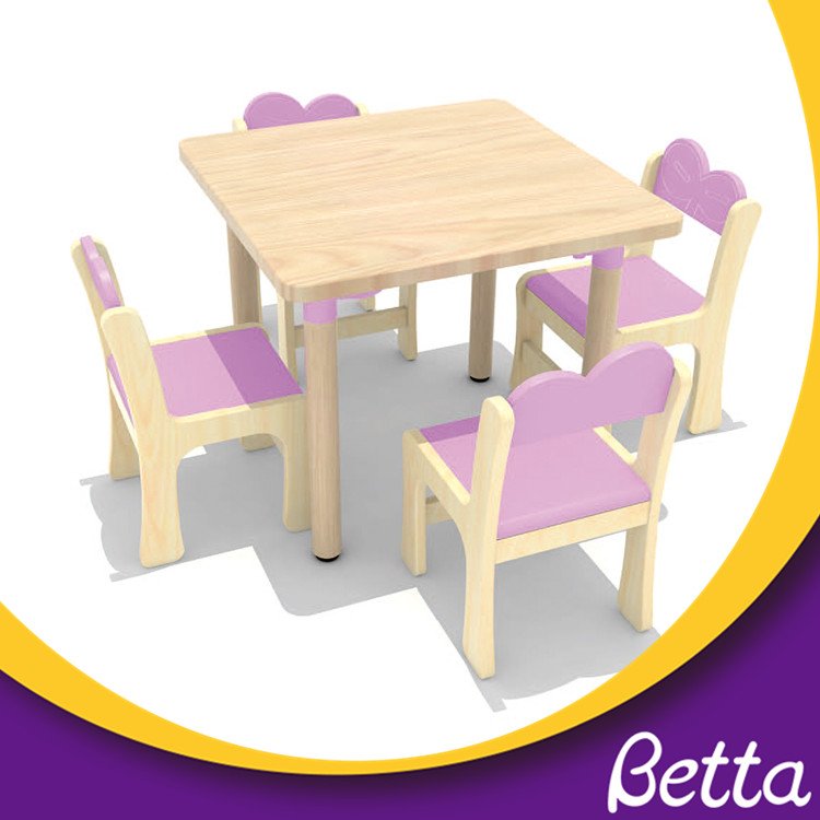 Combination kindergarten wooden study table with storage for kids