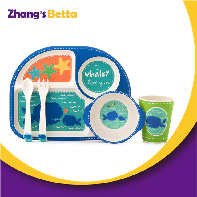 حار بيع رخيصة مجموعة أواني الطعام الخيزران الطفل
