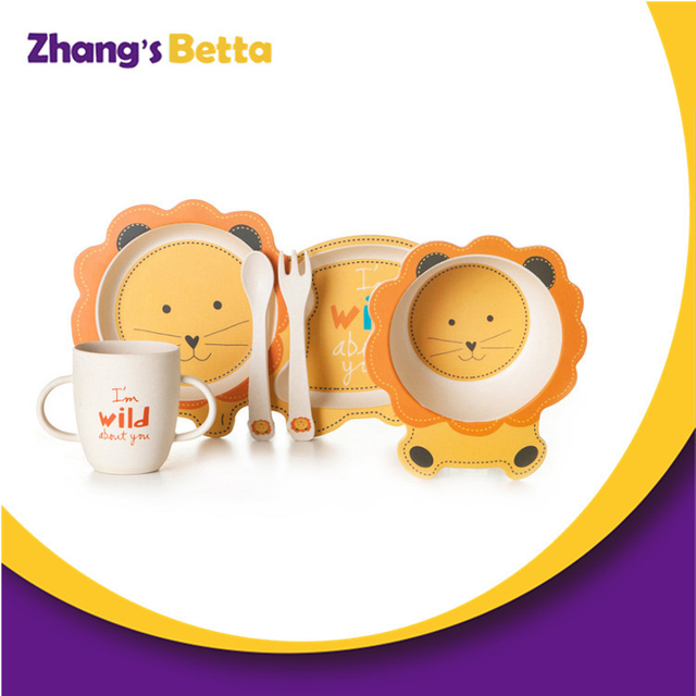Nuevos estilos lindos set de cena de niños de bambú de bambú