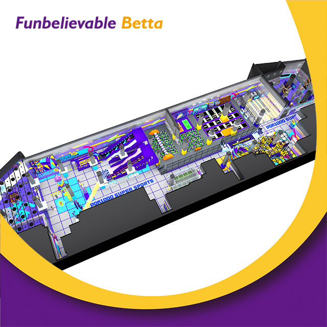 Bettaplay 3000SQM الصين الترامبولين بارك الكبار الاطفال معدات ملعب داخلي الترامبولين بارك للبيع