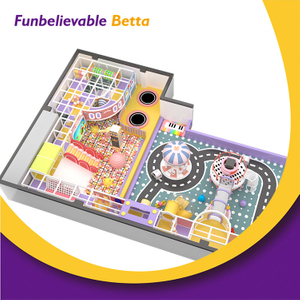Bettaplay 214sqm patio de recreo suave interior con encantador Merry Go Round in Macaron Colors