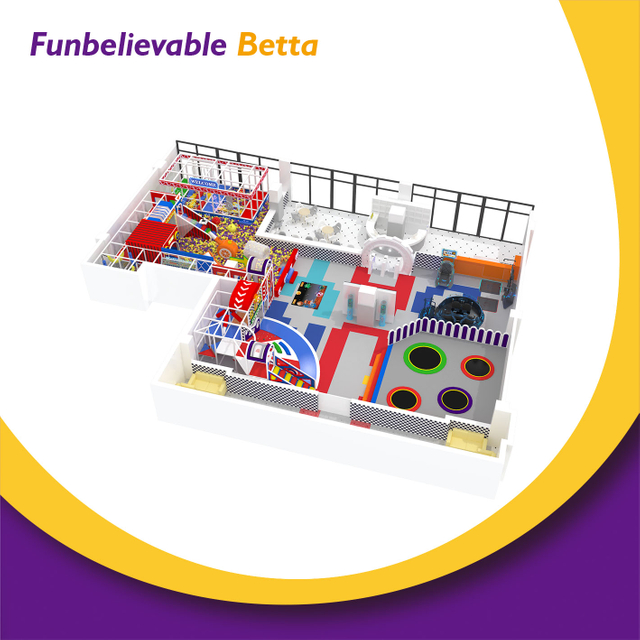 Bettaplay 500 SQM Red Naughty Castle للأطفال ملعب داخلي مع تسلق البركان للبيع