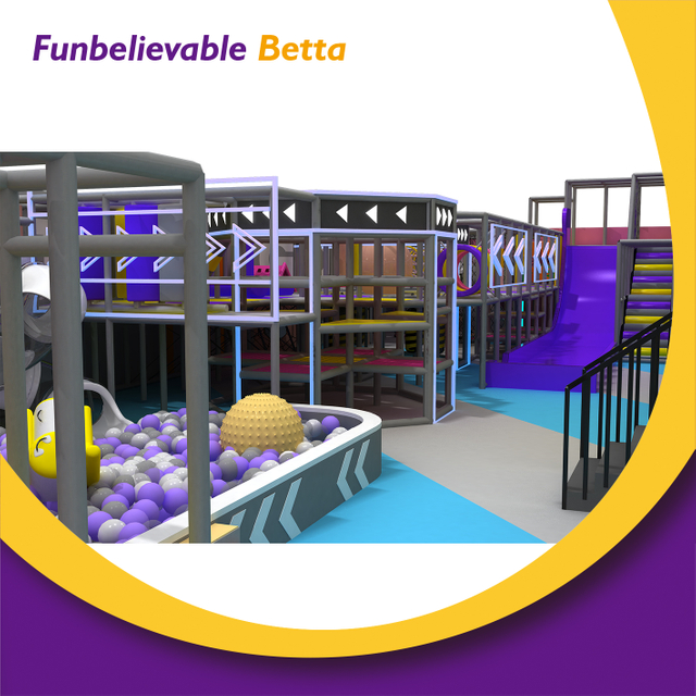 Trampol&iacute;n tem&aacute;tico violeta Bettaplay de 1000 m&sup2; para salto libre a gran altura, serie de expansi&oacute;n, &aacute;rea de parque de atracciones