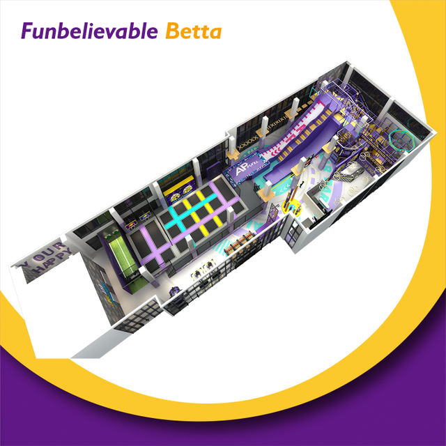 Bettaplay 800㎡ Parque cubierto de deportes para ni&ntilde;os Parque infantil Campo de cuerdas de aventura Parque de trampolines para tienda comercial