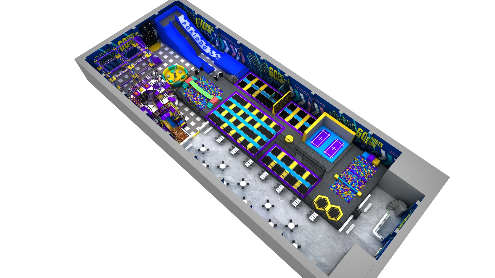 دراسة حالة تصميم Pokiddo: التصميم الاستر�iddo: التصميم الاستراتيجي لملعب متعدد الأنشطة بمساحة 1370 مترًا مربعًا في الهند
