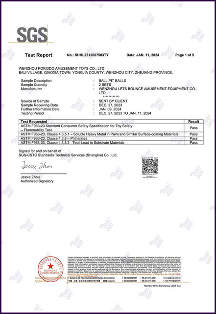 Отчет об испытаниях огнестойкости Ocean Ball