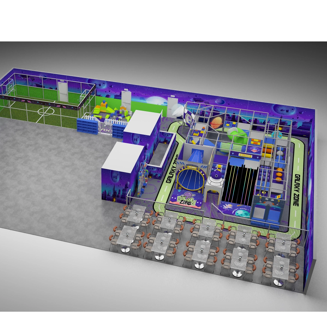 &Aacute;rea de juegos interior y estructura de juego suave personalizada con tem&aacute;tica gal&aacute;ctica: centro de entretenimiento familiar de 278㎡ en EE. UU.