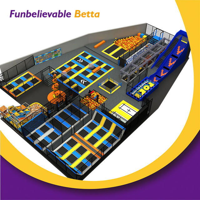 حديقة الترامبولين التجارية Bettaplay بمساحة 1000 متر مربع مع حوض سباحة من الفوم وتصنيع شرائح الدونات التجارية الداخلية 