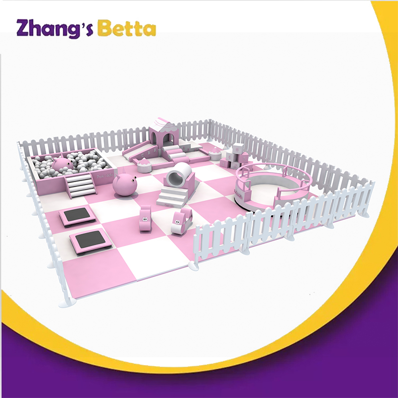 Bettaplay Cute Pink Set Indoor Soft Play Equipment Toddler Softplay Set Ball Pit for Children