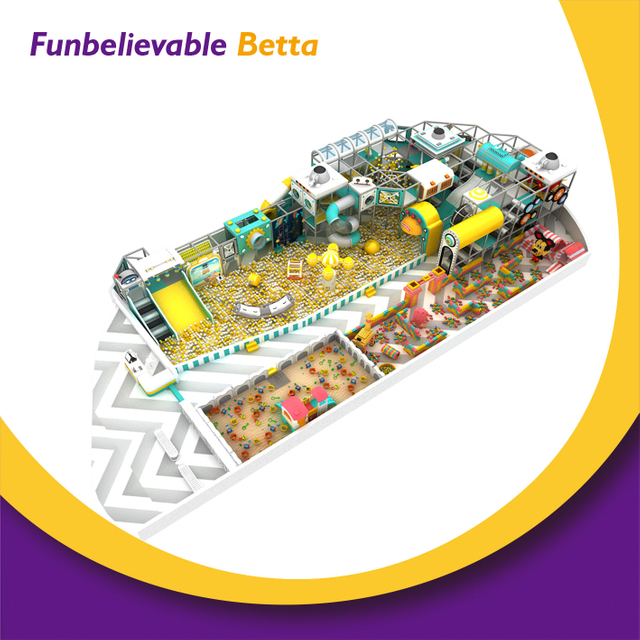 Bettaplay 560 кв.м. Желтый детский озорной замок, милая крытая игровая площадка с ямой для шариков на продажу