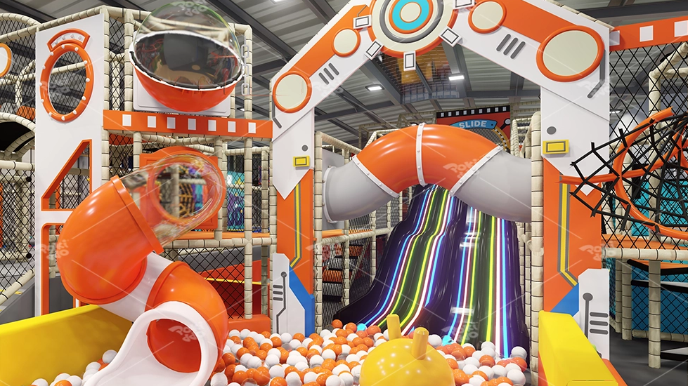 Caso Pokiddo: .800 SQM juegos para ni&ntilde;os equipos de juegos infantiles interiores en Espa&ntilde;a