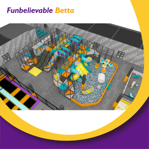 Bettaplay 2000 SQM Joyful Secret Realm of Gray Orange Equipo de diversi&oacute;n entrelazado para trampol&iacute;n interior para ni&ntilde;os Parque Ninja