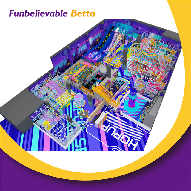 Bettaplay 1500 متر مربع مكعب أرجواني سحري للمغامرة المثيرة معدات تسلق الكرنفال لملاعب الأطفال الداخلية