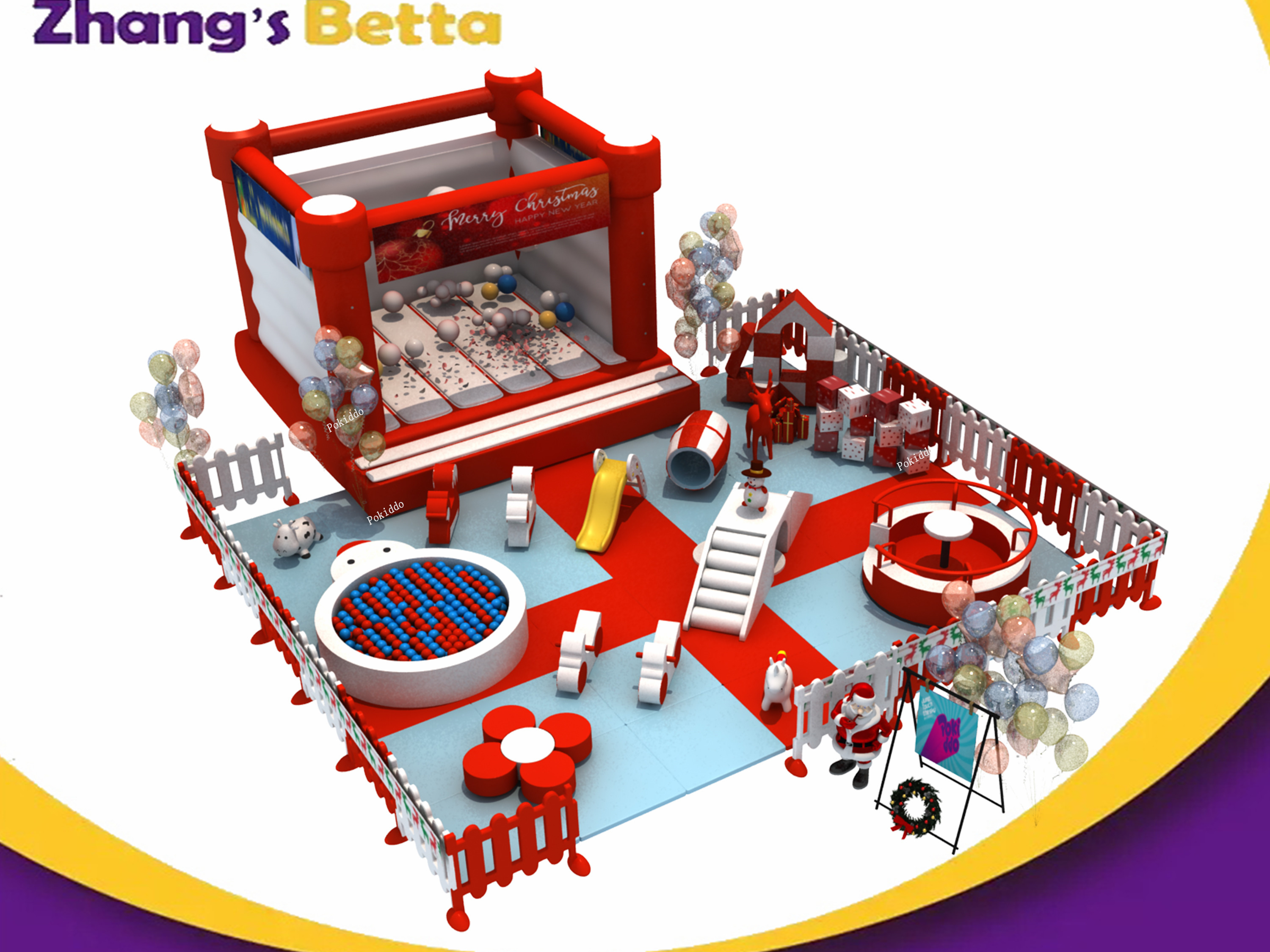 Christmas Festival Indoor Paste Soft Play Equipment Kids Soft Play Zone