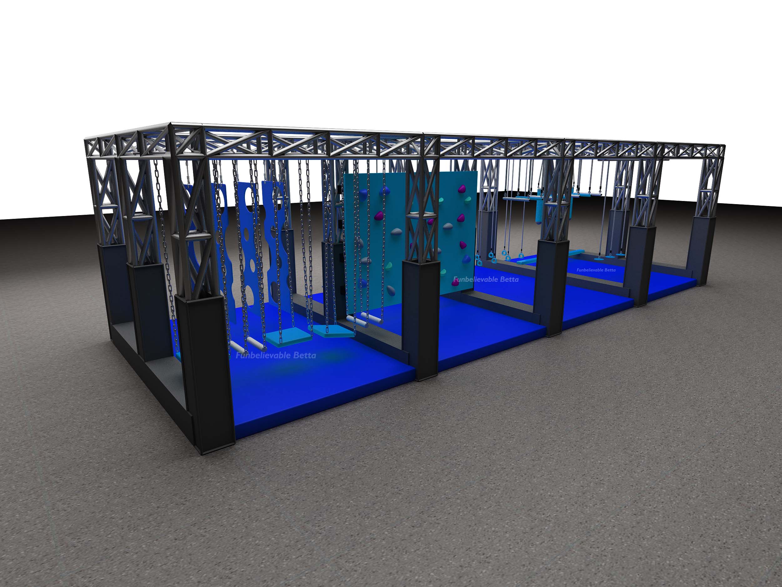 Bettaplay Indoor Trampoline Park Playground Equipment Ninja Course Ninja Warrior Obstacle Course for Kids