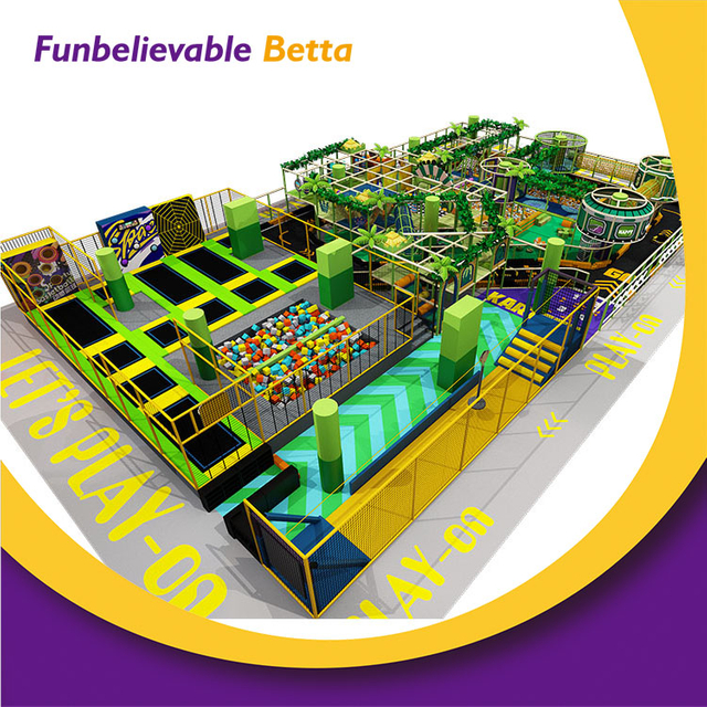 Bettaplay Parque de trampolines y &aacute;rea de juegos suave estilo bosque m&aacute;gico de 500 m2