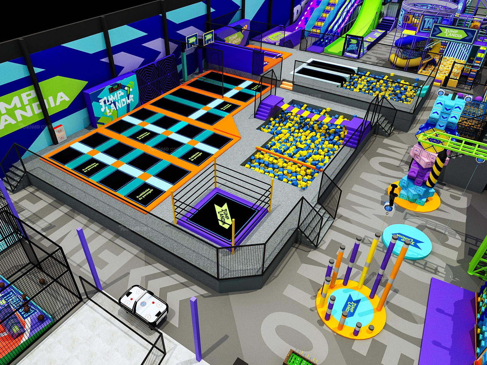إسبانيا JUMP LANDIA Sports Park 2000㎡-Pokiddo عرض حالة التصميم والبناء