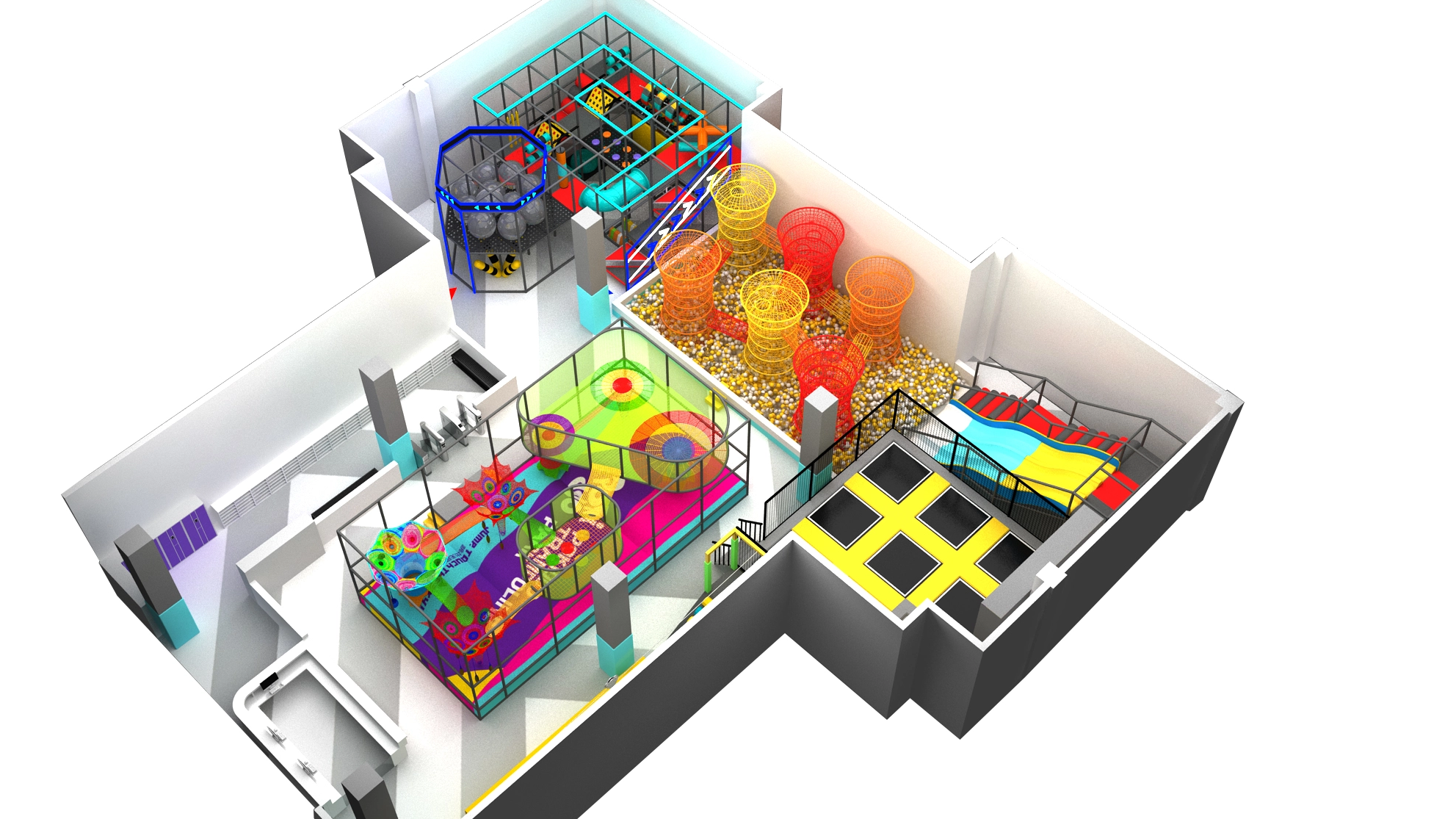 Estudio de caso de Pokiddo Design: innovador dise&ntilde;o de parque infantil compacto de 500 m2 en Mianyang
