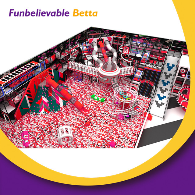 معدات ملعب ألعاب داخلية للأطفال تجارية مضحكة بمساحة 4600 متر مربع من Bettaplay منطقة أطفال داخلية