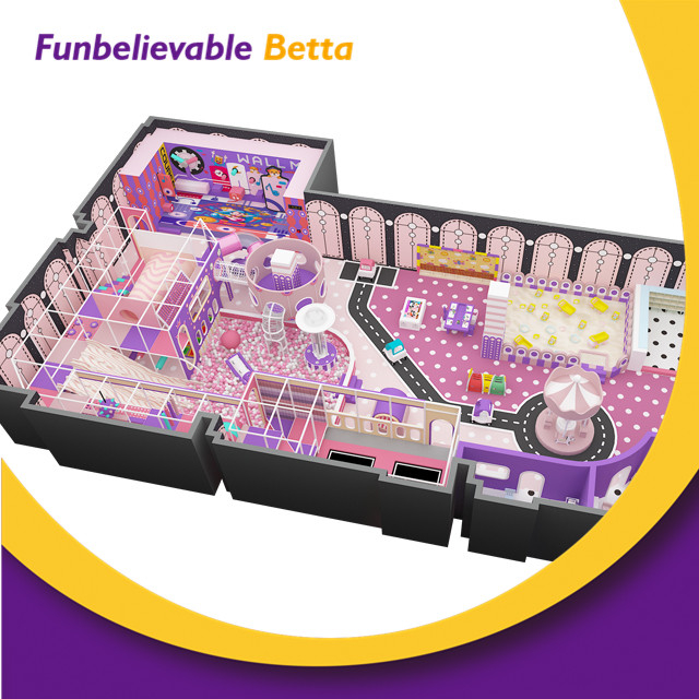 ألعاب اللعب الداخلية للأطفال من Bettaplay بمساحة 500 متر مربع، معدات ملعب بلاستيكية من Naughty Castle