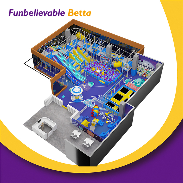 Bettaplay 325 m&sup2; espa&ccedil;o comercial astronauta tem&aacute;tico playground interno crian&ccedil;as jogo macio castelo impertinente com slide ball pit trampolim