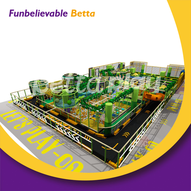 Bettaplay 500㎡, juego suave personalizado con tem&aacute;tica forestal, parque infantil interior, trampol&iacute;n, Go Kart para centros comerciales comerciales
