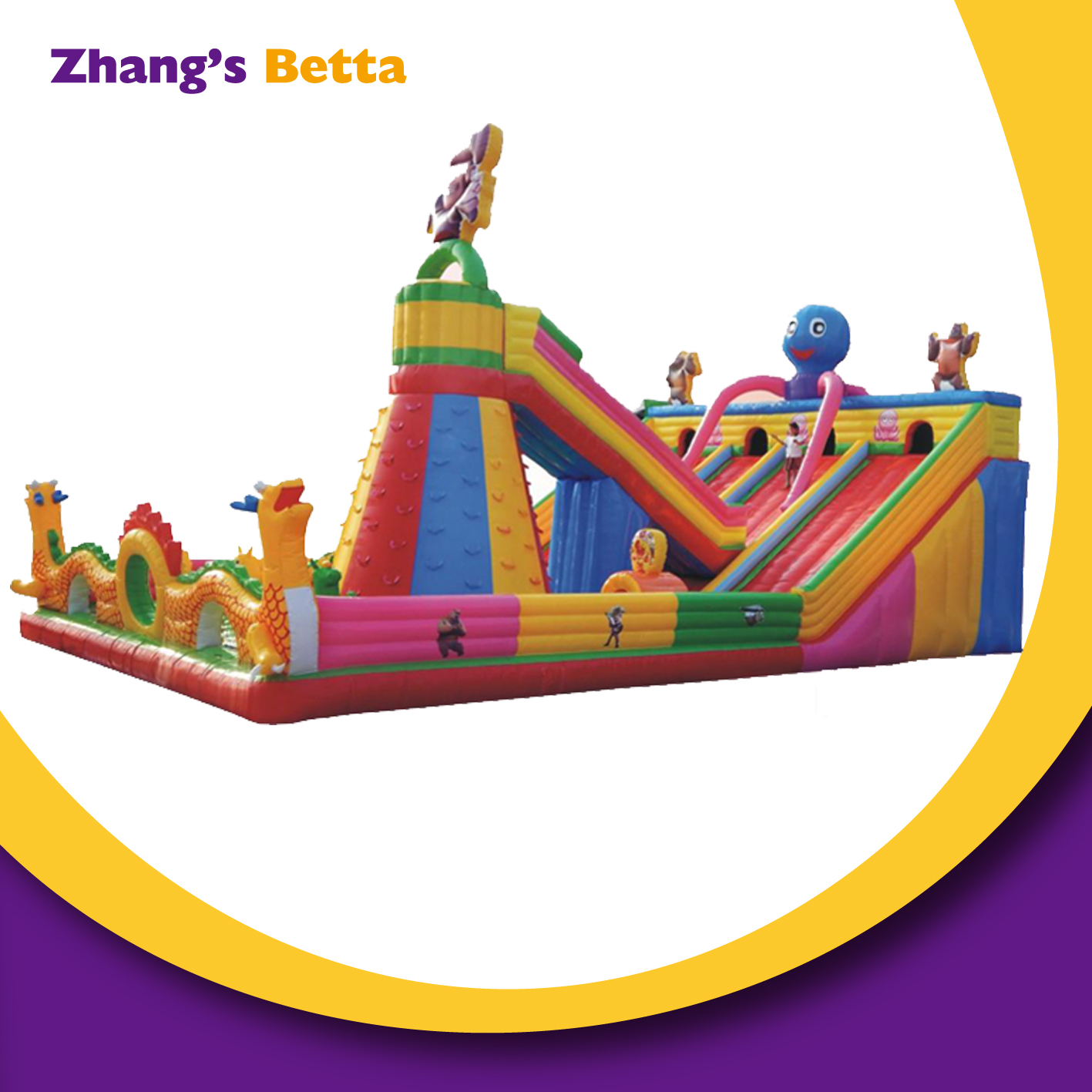 Cartoon Theme Outdoor Inflatable Castle with Slide