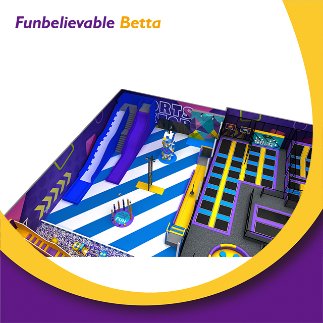 Bettaplay 1668кв.м. Спортивный приключенческий игровой парк Сумасшедшая горка Детская крытая мягкая игровая площадка с батутом