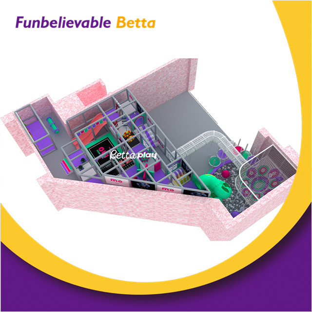 ملعب داخلي عالي الجودة للأطفال مزود بشرائح كبيرة للبيع