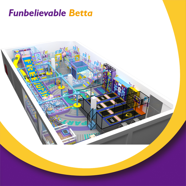 Bettaplay 512 кв.м. Фиолетовый Буле Тематический бесплатный батутный парк с длинной горкой, развлекательное оборудование для удовольствия