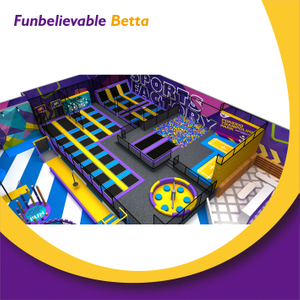 BetTaplay 1668m² Parque Trampoline Pequeños toboganes con piscina de bolas Área de seguridad de temas multicolor para todas las edades 